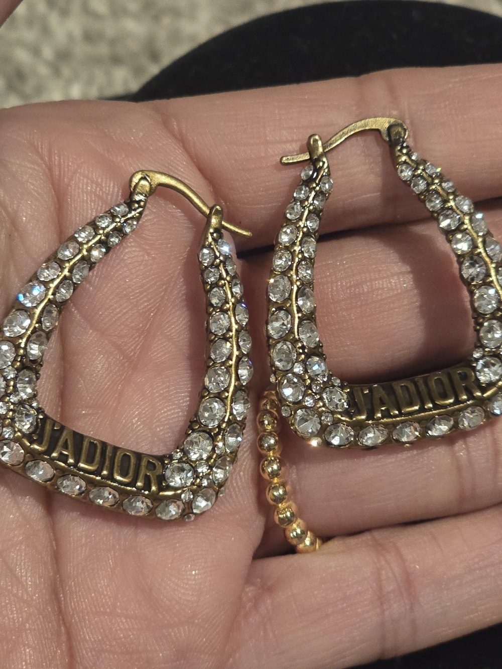 J'Adior Crystal-Embellished Gold Hoop Earrings - Picture 8 of 8